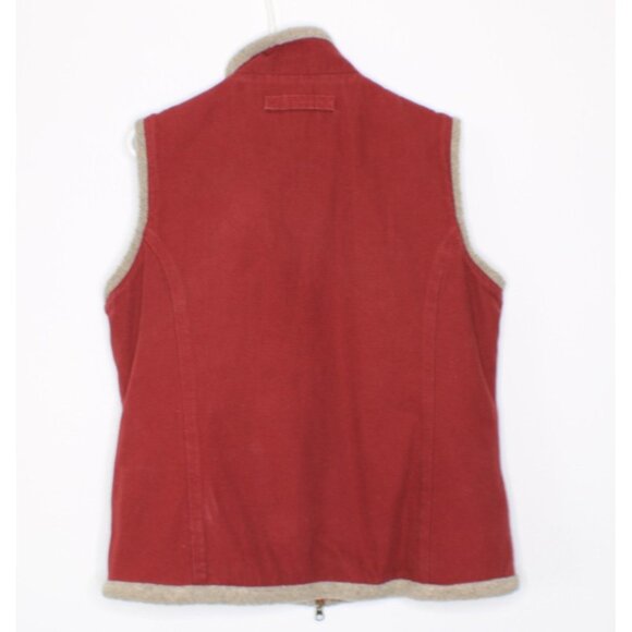 Duluth Trading Canvas Vest Mens Med Full Zip Sherpa Lined Heavy Workwear Pockets - Picture 2 of 10